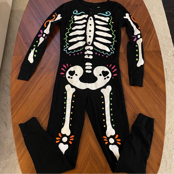 Old Navy Skeleton Pajama Onesie - size 10 youth - Picture 1 of 3